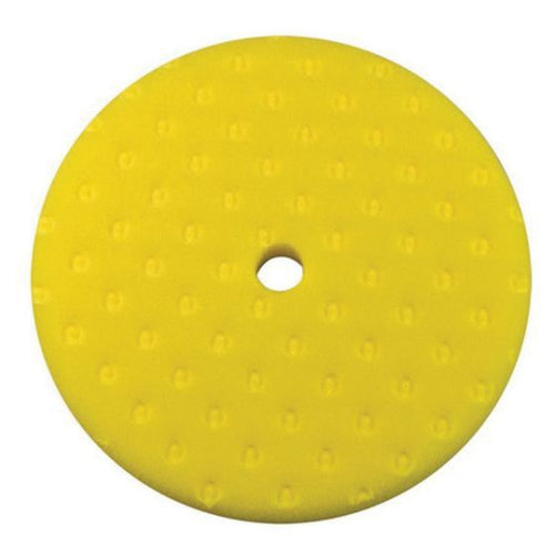 Presta 890136 Single Sided Medium Cutting Pad, 9 in Dia, Hook and Loop Attachment, Foam Pad, Yellow