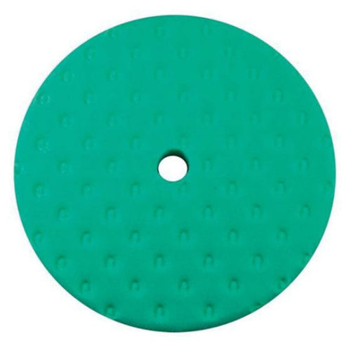 Presta 890137 Single Sided Light Cutting Pad, 9 in Dia, Hook and Loop Attachment, Foam Pad, Green