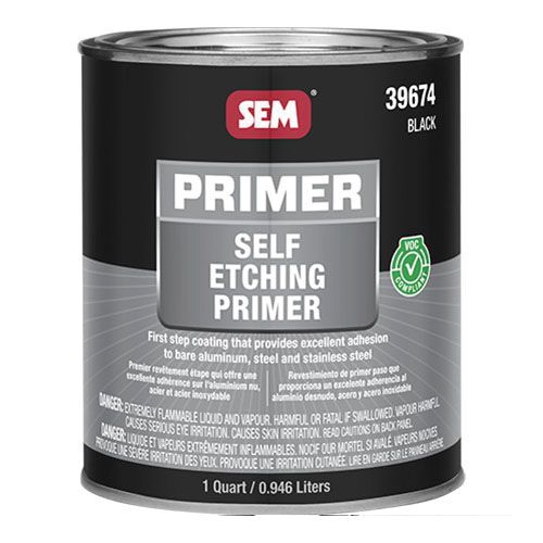 SEM® 39674 Self-Etching Primer, 1 qt Round Can, Black, 306.7 g/L VOC