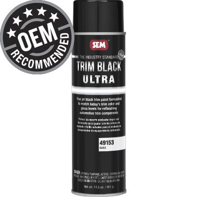 SEM® Trim Black Ultra 49153 Trim Paint, 20 oz Aerosol Can, Gloss