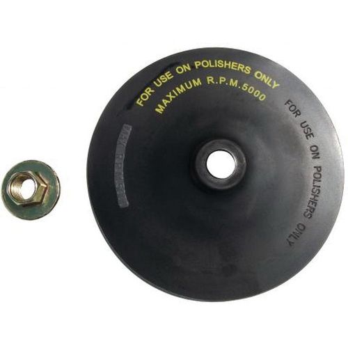 TOOL AID® 94820 Backing Pad, 7 in Dia, 5/8-11 Arbor/Shank, Rubber, Hook and Loop Attachment