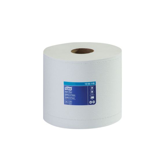 Tork® 130211B Centerfeed Paper Wiper, 11.3 in Dia x 866.67 ft L x 9 in W, 800, White, Centerfeed, 2 Plys