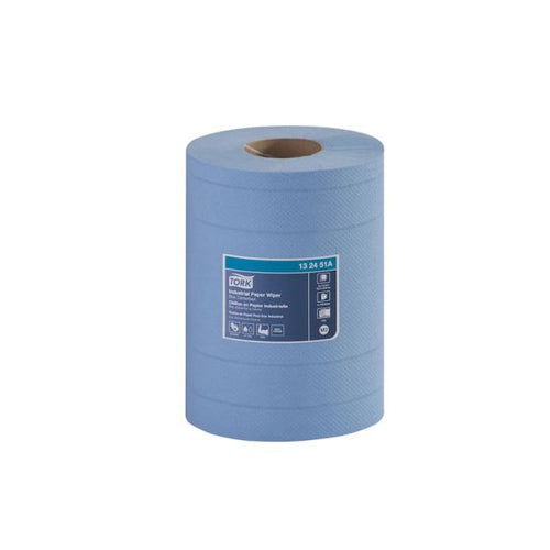 Tork® 132451A Centerfeed Industrial Wiper, 7-1/2 in Dia x 249.38 ft L x 10 in W Roll, 190, Paper, Blue, 4 Plys