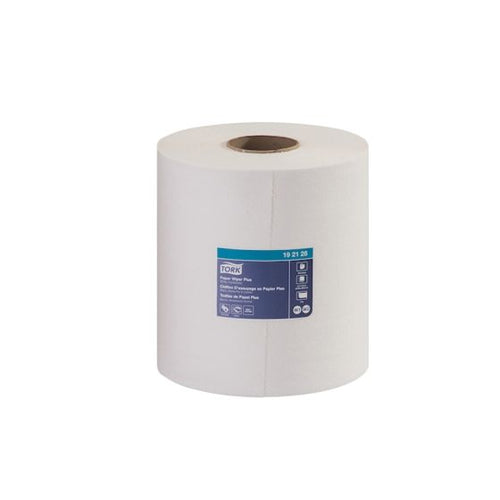 Tork® 192128 Centerfeed Wiper Plus, 9-1/4 in Dia x 380 ft L x 9.8 in W Roll, 300, Paper/Double Re-Creped, White