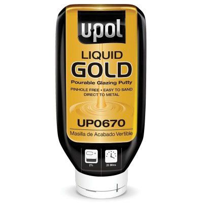 U-POL® GOLD™ UP0670 Pourable Glazing Putty, 615 mL Bottle, Liquid