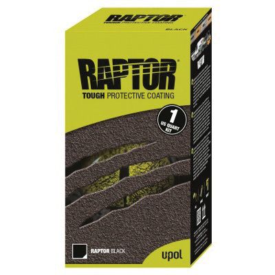 U-POL® RAPTOR® UP4804 2.6 VOC Raptor Kit, 1 qt Spray Bottle, Tintable, 30 sq-ft Coverage, 5 to 7 days Curing
