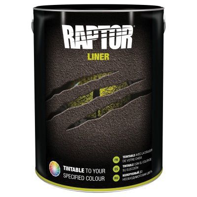 U-POL® RAPTOR® UP4850 Raptor Liner, 5 L Pail, Black, 3:1 Mixing, 625 sq-ft Coverage, 5 to 7 days Curing