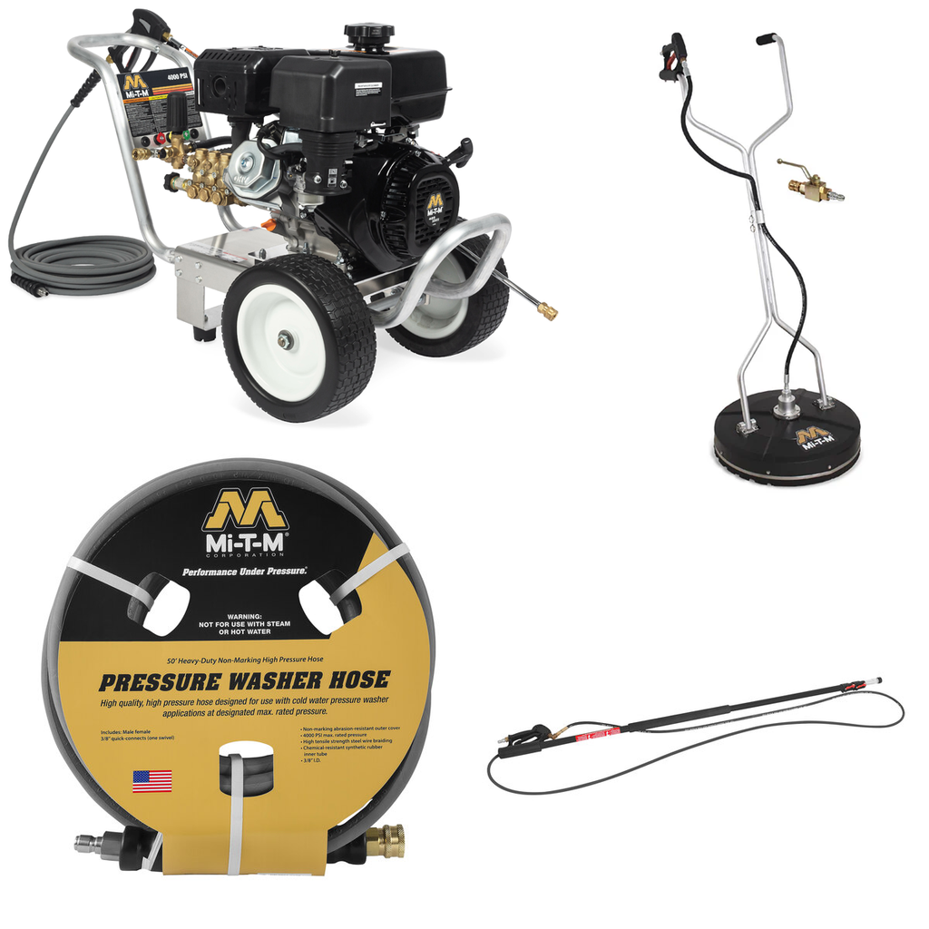 Mi-T-M 4000 PSI, 4.0 GPM Aluminum DD, General Pump, External Bypass Unloader Pressure Washer, Start Your Own Business Kits