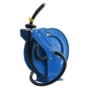 OilShield Fuel Hose Reel 3/4" Retractable Heavy Duty Steel Construction with Rubber Hose, 6' Lead-in Hose