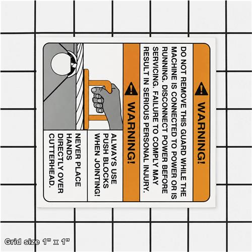 CUTTERHEAD GUARD LABEL