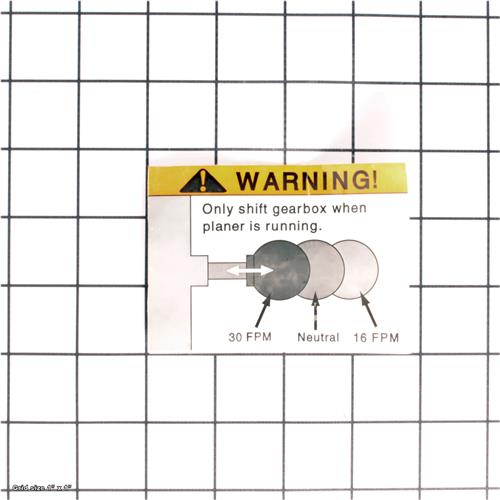 GEARBOX SPEED LABEL