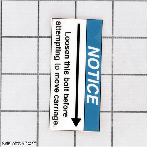 UNLOCK CARRIAGE LABEL