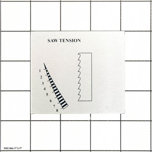 BLADE TENSION SCALE LABEL