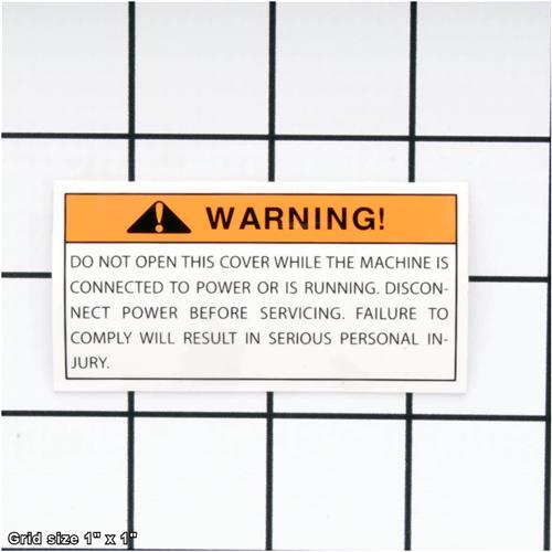 WARNING LABEL-SHUT COVER
