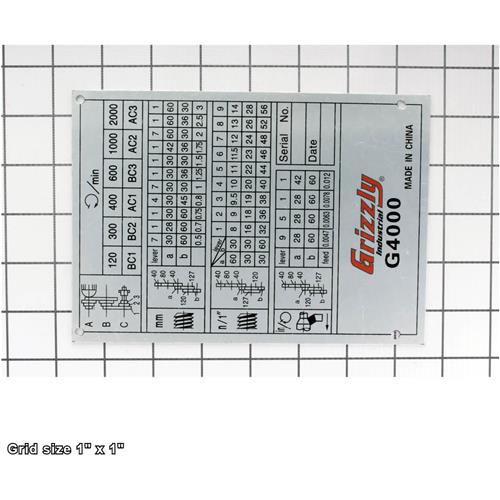 CONFIGURATION PLATE