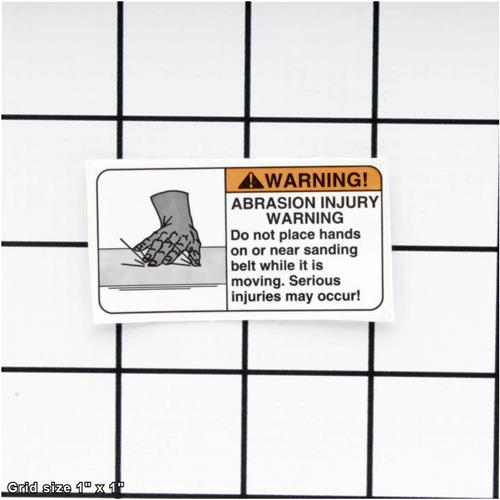 HAND ABRASION WARNING