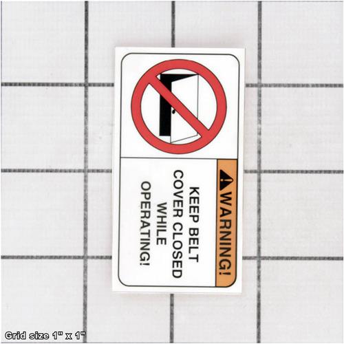BELT COVER CLOSED LABEL
