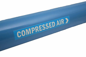 Rapidair COMPRESSED AIR PIPE LABEL,  BLUE, WITH DIRECTION ARROW, cut off unused direction arrow during installation,  1