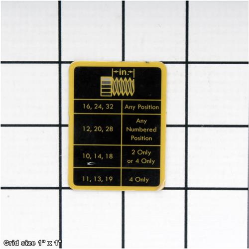 THREAD DIAL CHART LABEL