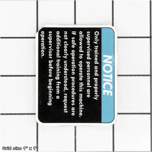 TRAINED PERSONNEL NOTICE LABEL