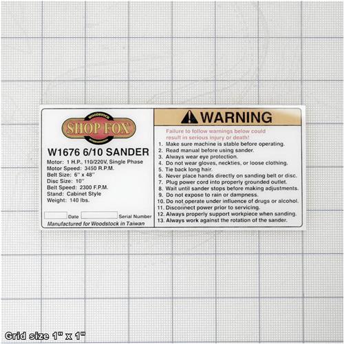 MACHINE ID/WARNING
