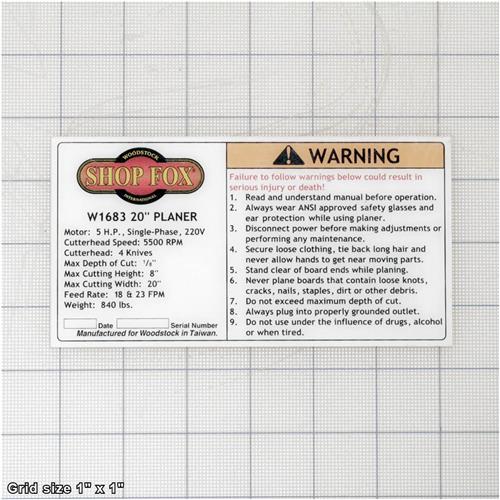 MACHINE ID/WARNING LABEL