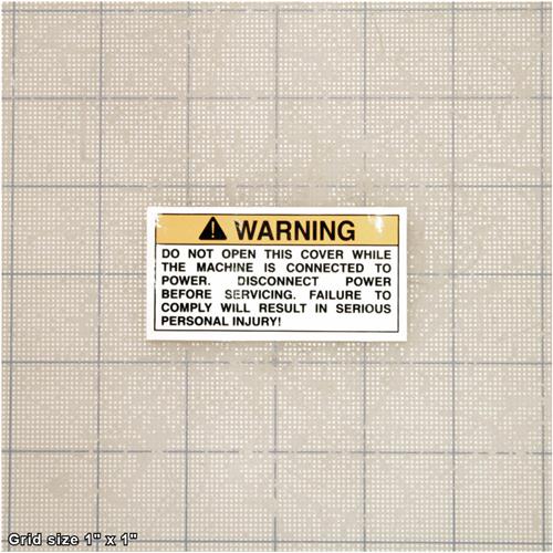 SHUT COVER WARNING LABEL