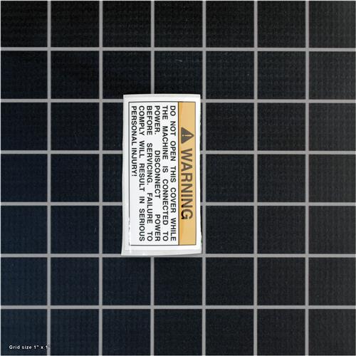 SHUT COVER WARNING LABEL