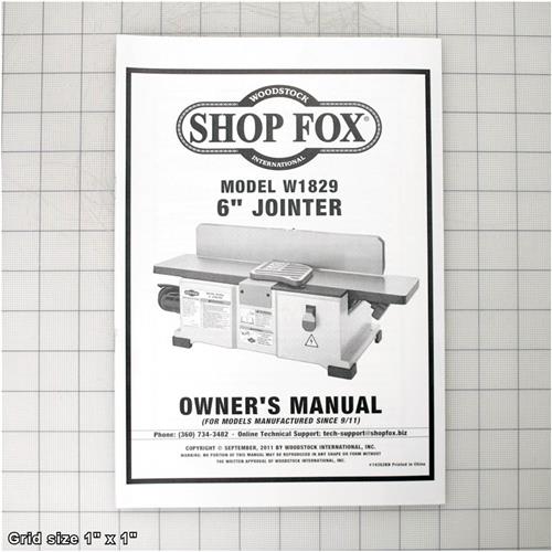 MANUAL W1829 MFG 09/11 09/11