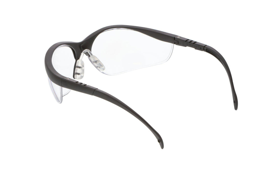MCR Safety KD110AF Klondike Safety Glasses with Black Matte Frame and Clear Anti-Fog Lens - 1/EA
