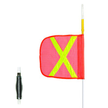 Load image into Gallery viewer, 5ft Super Whip Lighted Warning Whip with Amber LED and 12" Orange Flag with Yellow Reflective X — image 2 of 2