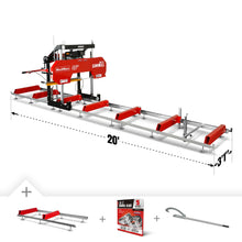Load image into Gallery viewer, MechMaxx 32" Portable Sawmill (5 x Blades Included), KOHLER CH440 429cc E-Start Gasoline Engine, 26.5" Board Width, 20' Track Length (13' Track Length + 6.4' Track Extension Included), SM-32