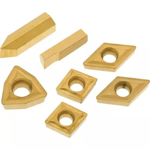 Grizzly T23900 - P10 TiN Insert Set (7) for T10293 - Machined Steel
