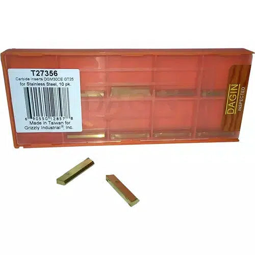 Grizzly T27356 - Carbide Inserts DGM30CE GT25 for Stainless Steel, 10 pk.