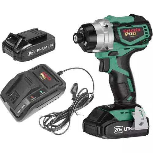 Grizzly PRO T30291X2 - 20V Impact Driver Kit with 2 Li-Ion Batteries & Charger
