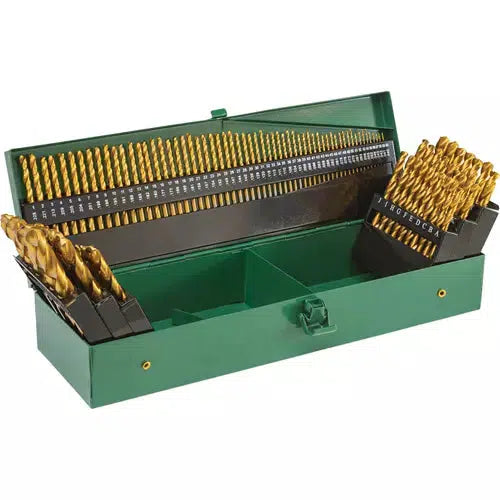 Grizzly PRO T33684 - M2 HSS TiN-Coated Drill Bit Set, 115-Pc.