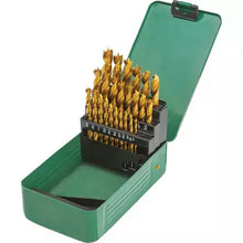 Load image into Gallery viewer, Grizzly PRO T33691 - M2 HSS TiN-Coated Brad Point Bit Set, 25 Pc.