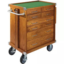 Load image into Gallery viewer, Grizzly T33821 - 23&quot; 8-Drawer Red Oak Roller Cabinet with Table