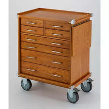 Load image into Gallery viewer, Grizzly T33821 - 23&quot; 8-Drawer Red Oak Roller Cabinet with Table