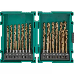 Grizzly PRO T33843 - M35 HSS Cobalt Quick-Release Hex Shank Drill Bit Set, 29 Pc.