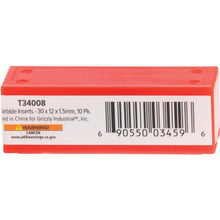Load image into Gallery viewer, 30 x 12 x 1.5mm Carbide Insert for G0968, 10 Pk.