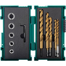 Load image into Gallery viewer, 5-Pc. Split-Ring Depth Stop Set w/ 5-Pc. M2 HSS TiN-Coated Drill Bit Set