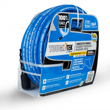 Load image into Gallery viewer, Tough-Tek Rubber Pressure Washing Hose 1/4" X 100' with M22 Coupler-BLUE