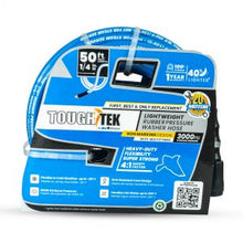 Load image into Gallery viewer, Tough-Tek Rubber Pressure Washing Hose 1/4" X 50' with M22 Coupler-BLUE