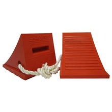 Load image into Gallery viewer, General-Purpose Utility Wheel Chocks, Roped Pair, 70,000 lbs Load Capacity, 32-46 in. Tire — image 3 of 4