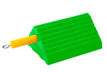 Load image into Gallery viewer, General Purpose Single Wheel Chock, SafeRay™ Hi-Viz Green Urethane, for Vehicles up to 60,000 Lbs. - UC1400-6-FLG