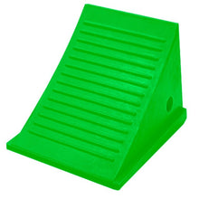 Load image into Gallery viewer, General Purpose Single Wheel Chock, SafeRay™ Hi-Viz Green Urethane, for Vehicles up to 70,000 Lbs. — image 2 of 2