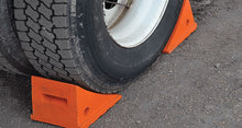 Load image into Gallery viewer, General-Purpose Utility Wheel Chocks, Roped Pair, 50,000 lbs Load Capacity, 32-46 in. Tires - UC1500-4.5-P