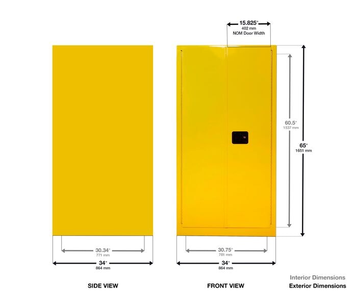 55 Gallon, 1 Drum Vertical, 2 Door, 1 Shelf, Manual Close, Metal Corrosive Safety Cabinet, Blue - CRA1926X