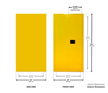 Load image into Gallery viewer, 55 Gallon, 1 Drum Vertical, 2 Door, 1 Shelf, Manual Close, Metal Corrosive Safety Cabinet, Blue - CRA1926X